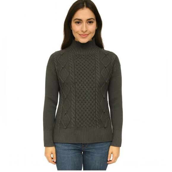 J. Crew Preppy Mock Neck Cable KNit Fisherman Sweater, XXS - Picture 1 of 9